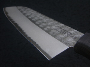 青綱　174㎜　三徳包丁　万能型　日本製　青紙　Japan　bluesteel　kitchenknife　手打秘造　キャンプ　バーベキュー　BBQ　camp