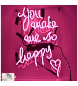 ネオンサイン 『you make me so happy』 ネオン 管 広告用 看板 NEON SIGN ギフト 省エネ 恋人 バー カフェ 喫茶店 クラブ 娯楽場所