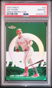 【PSA 10 GEM MINT】2005 Topps FINEST [JIM THOME] Green REFRACTOR Card 175/199 #