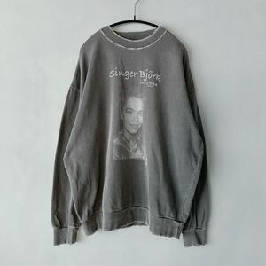 Bjork LIFE誌 フォトプリント スウェット M オーバーサイズ ビョーク トレーナー バンドTシャツ ミュージック ロック グレー