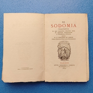 レア本！ルドヴィコ・マリア・シニストラリ『De sodomia ソドミーについて』1879