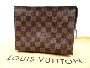 ♪LOUIS VUITTON ルイヴィトン ダミエ ポッシュ トワレット19 N47548 SPオーダー ポーチ 小物入れ メイク コスメ 保存袋付き 現状品♪