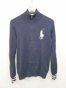 ◇ ◎ ●未使用● POLO RALPH LAUREN キッズ 子供服 長袖 コットンニット ジャケット サイズXL/TG 18-20 ネイビー メンズ P