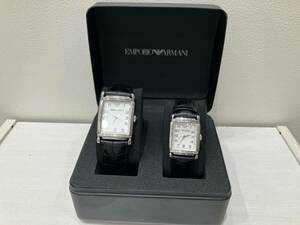 EMPORIO ARMANI エンポリオアルマーニ ペアウォッチ AR-0231 / AR-0232 不動 テスター反応〇 腕時計 クォーツ　3569