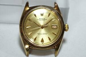 ROLEX　デイトジャスト　Ref.6605　特価　希少　ハート型クサビインデックス　14金無垢ケース　赤黒カレンダー　50年代後半製 雰囲気良し　