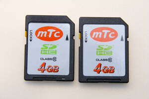 4GB SDHCカード mTc class10　●2枚セット●