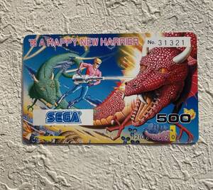 SEGA GAME CARD スペースハリアー SPACE HARRIER 88 A HAPPY NEW HARRIER お正月 使用済み 80年代 資料 セガ アーケード