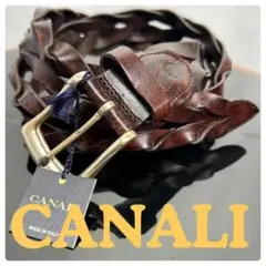 【希少】CANALI 　カナーリ　レザーベルト　ブラウン