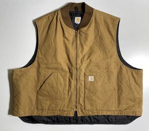 【5XL】Carhartt ARCTIC DUCK VEST BROWN カーハート アークティック ダック ベスト 中綿キルティング メキシコ製 (V01BRN) R1865