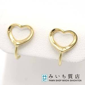 質屋 仕上げ済 TIFFANY&Co. ティファニー イヤリング オープンハート 750 ゴールド アクセサリー 約2.7ｇ H12719 みいち質店