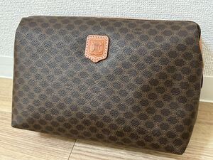 原3【1円スタート】CELINE セリーヌ セカンドバッグ クラッチバッグ マカダム柄 ブラウン ポーチ PVC レザー ヴィンテージ MC97/2