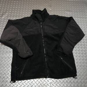 沖縄　米軍実物, US NAVYポーラテックフリース　ブラック　MEDIUM (INV J#37)