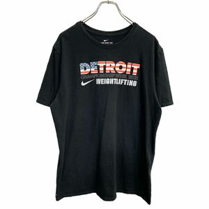 NIKE 半袖 プリント Tシャツ XLサイズ ナイキ ドライフィット ロゴ ブラック 古着卸 アメリカ仕入 t2407-3591