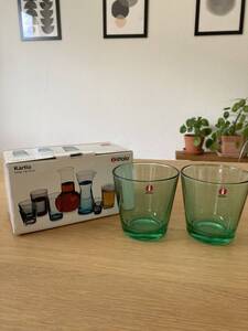 ■Iittala イッタラ■Kartio カルティオ　ライトグリーン　210ml ペア　箱入り■北欧ヴィンテージ　no.10055