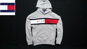 新品◆トミーヒルフィガー スウェットパーカ プルオーバーパーカー グレー Lサイズ◆tommy hilfiger フラッグロゴ