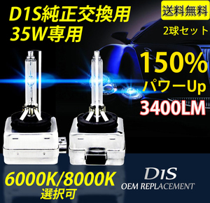 HIDバルブ HIDバーナー D1S 純正HID交換用 ベンツ/BMW/アウディ 輸入車用 35W 3400ルーメン 6000K 8000K 選択可 2本セット 送料無料