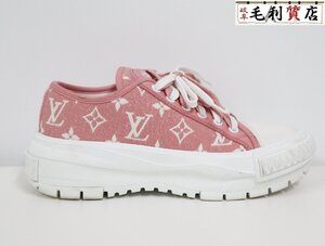 ルイヴィトン LOUIS VUITTON LVスクァッドライン モノグラム スニーカー サイズ37.5 24cm ピンク 【中古】 レディース 靴