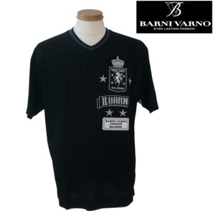 【春夏SALE】バーニヴァーノ/BARNIVARN Vネック半袖Tシャツ LLサイズ 948-黒系