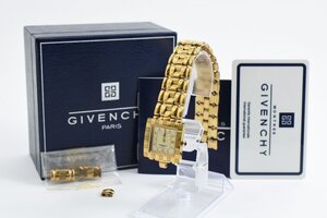 箱付き ジバンシー スクエア ゴールド クォーツ レディース 腕時計 GIVENCHY