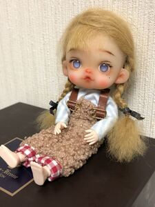 オビツ11 創作粘土ドール　服　クマ耳帽子付き