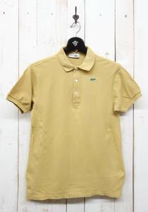 VINTAGE 古着＊CHEMISE LACOSTE ラコステ ＊レディス　ショートスリーブ　ポロシャツ 42＊マスタード系＊MADE IN FRANCE フレンチラコステ