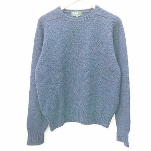 ◇ Polo by Ralph Lauren 無地 ロゴ刺? カジュアル キレイめ 長袖 ニット セーター サイズ170 ネイビー レディース E