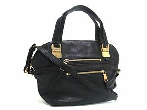 1円 Chloe クロエ アンジー レザー 2WAY ハンドバッグ ショルダーバッグ 肩掛けかばん レディース ブラック系 AZ6399