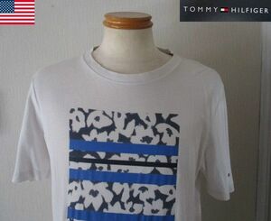 ★ メンズ トミーヒルフィガー TOMMY HILFIGER コットン デザイン 半袖 カットソー US S 日本Ｍサイズ ホワイト 