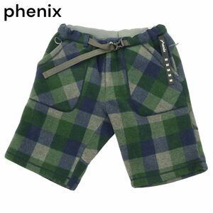 phenix フェニックス 秋冬 裏起毛★ シープ ボア 1/2 フリース チェック ショート パンツ Sz.M　メンズ アウトドア　A4B03231_7#Q