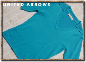 ☆UNITED ARROWS TOKYO　ユナイテッドアローズ　襟付きカシミヤニット　青☆