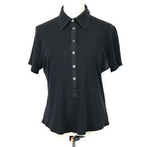 ロベルタディカメリーノ★半袖ポロシャツ【42/レディースXL/黒/black】/roberta di camerino/大きいサイズ/Tops/Shirts◆BH789