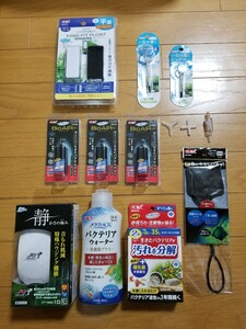 【未使用】小型水槽や緊急時の隔離に! ニッソー サイレントベータ 30 . バクテリア剤 . バイオエアー . プラ製 三又コック 等 13点まとめて