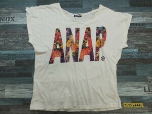 ANAP アナップ レディース フラワーロゴプリント 半袖Tシャツ M 白