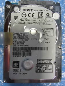 【中古】 HGST HTS545032A7E380 320GB/8MB 8815時間使用 管理番号:D189