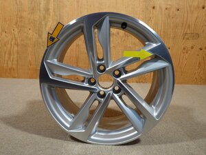 100 VW フォルクスワーゲン 純正 アルミホイール 17インチ 5穴 PCD100 7.5J 1本 単品 シルバー