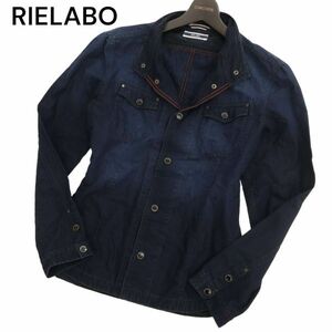 RIELABO リエラボ ニコルクラブ フォーメン 通年 USED加工★ 長袖 スタンドカラー デニム シャツ Sz.48　メンズ　C4T01375_2#C