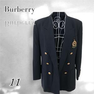 Burberry バーバリー　テーラードジャケット　ブレザー　L相当　エンブレム 3086