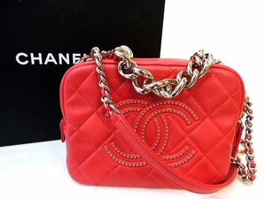 美品 シャネル ■ バニティ リベット チェーンバッグ 2WAY ラムスキン レザー レッド AS1512 B02377 レディース CHANEL □5G6C ムマ1000