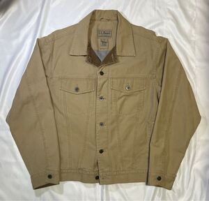 90s L.L.bean cotton jacket トラッカージャケット コットン ベージュ アメカジ ヴィンテージ Sサイズ 4th型 コーデュロイ エルエルビーン