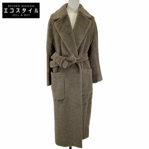 S MaxMara エスマックスマーラ 901621236 ブラウン アルパカシャギーロングコート ブラウン系 38 コート アルパカ レディース 中古