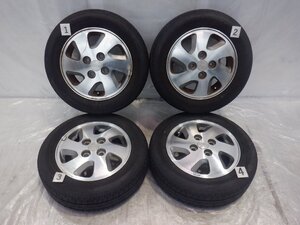 ★☆22年製 山あり☆ 4H 100 4.00B +45 13インチ ダイハツ純正 アルミホイール タイヤ 155/65R13 BRIDGESTONE 4本