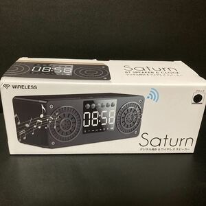 Saturn BT SPEAKER CLOCK デジタル時計 ワイヤレススピーカー ブラック 黒色 時計 グッズ 置時計 置き時計 スピーカー インテリア