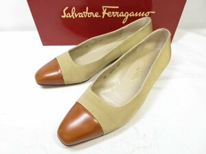 アーカイヴ 美品 【サルヴァトーレフェラガモ Salvatore Ferragamo】 パンプス 靴 (レディース) size6C ベージュ×茶 ■30LZ4586