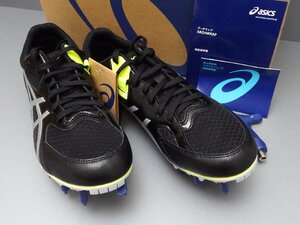 #【タグ付】asics アシックス EFFORT 13 エフォート 1093A167 002 27cm Black/Pure Silver ハンドル付 兼用 陸上スパイク（札）