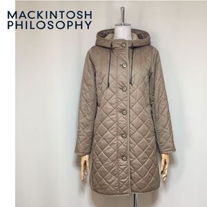 【MACKINTOSH PHILOSOPHY】 マッキントッシュフィロソフィー 裏ボア キルティングコート 34/XS〜Sサイズ相当 ベージュ レディース