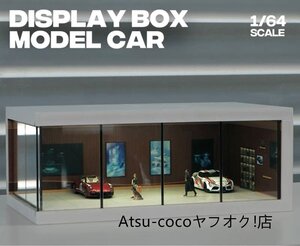 1/64 模型　ガレージ ミニチュア ミニカー等　ディスプレイ　LED電装付きジオラマ　ケース