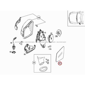 【正規純正OEM】 Mercedes-Benz ドアミラーレンズ 左側 W218 CLSクラス CLS550 CLS500 CLS350 CLS400 CLS63 ドアミラーガラス 2048102921