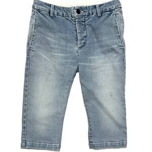 定価3.8万 AKM STRETCH SHORT DENIM PANTS Sサイズ ブルー ストレッチショートデニムパンツ ジュンハシモト wjk