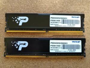 1円スタート！！！atriot Memory DDR4 2666MHz PC4-21300 32GBキット (2 x 16GB) デスクトップ用メモリ 