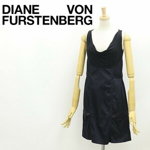 ◆DIANE von FURSTENBERG ダイアンフォンファステンバーグ BRADSHAW シルク×コットン 切替 ドッキング ノースリーブ ワンピース 0